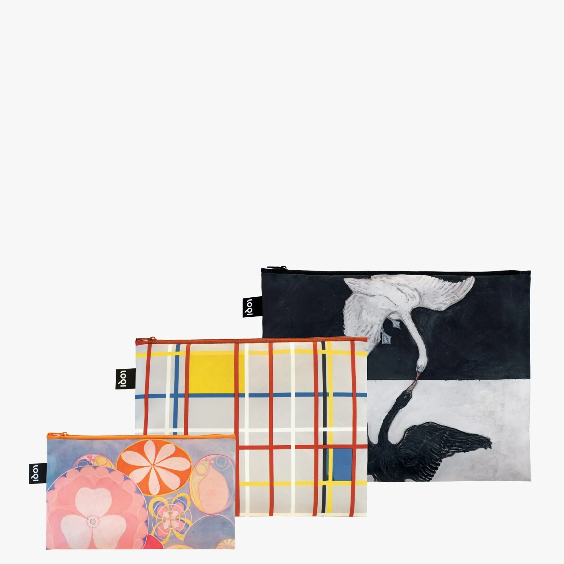 LOQI KLINT Der Schwan, Kindheit MONDRIAN New York Recycelte Reißverschlusstaschen Flash Sale