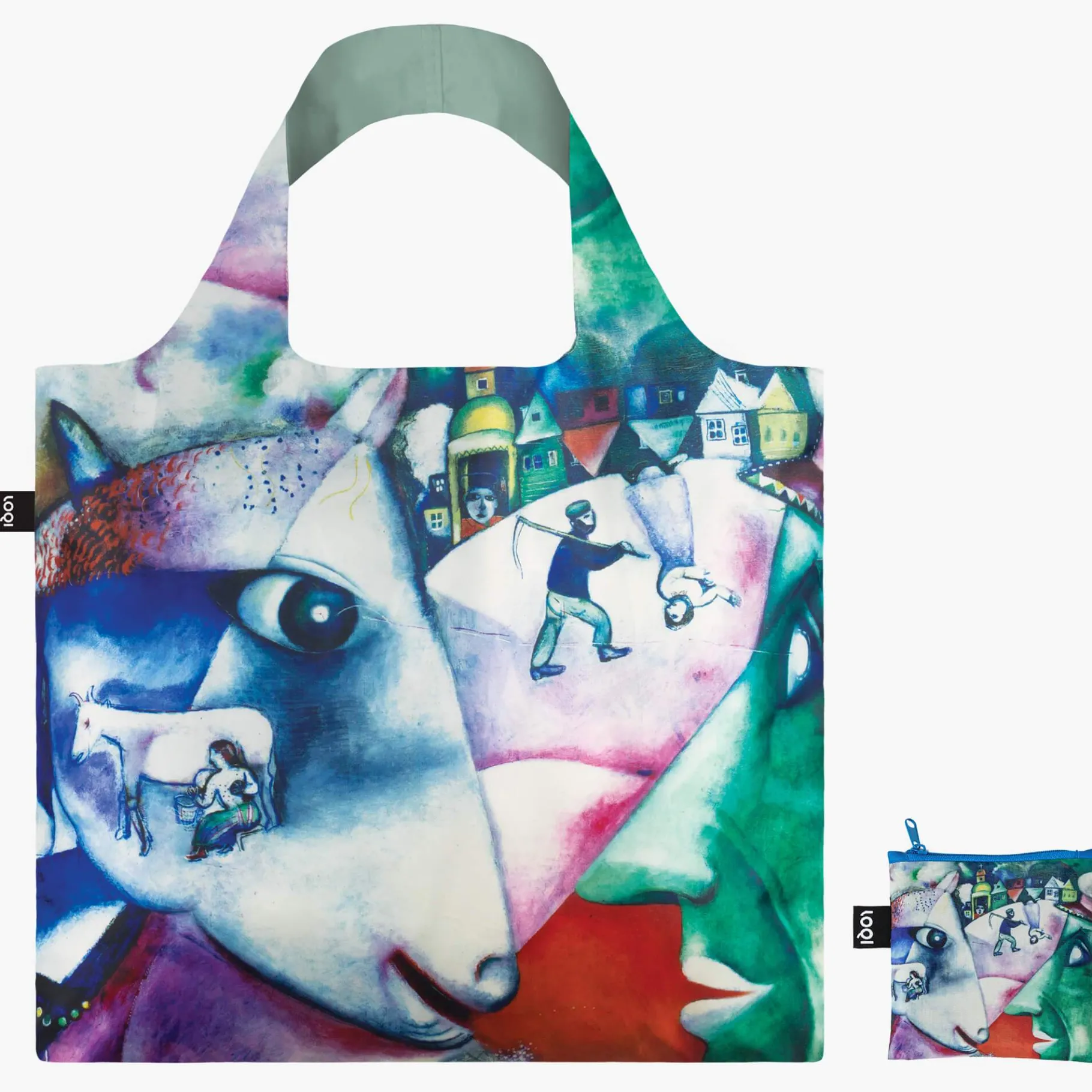 LOQI MARC CHAGALL „I and the Village“ Recyclingtasche Best Sale