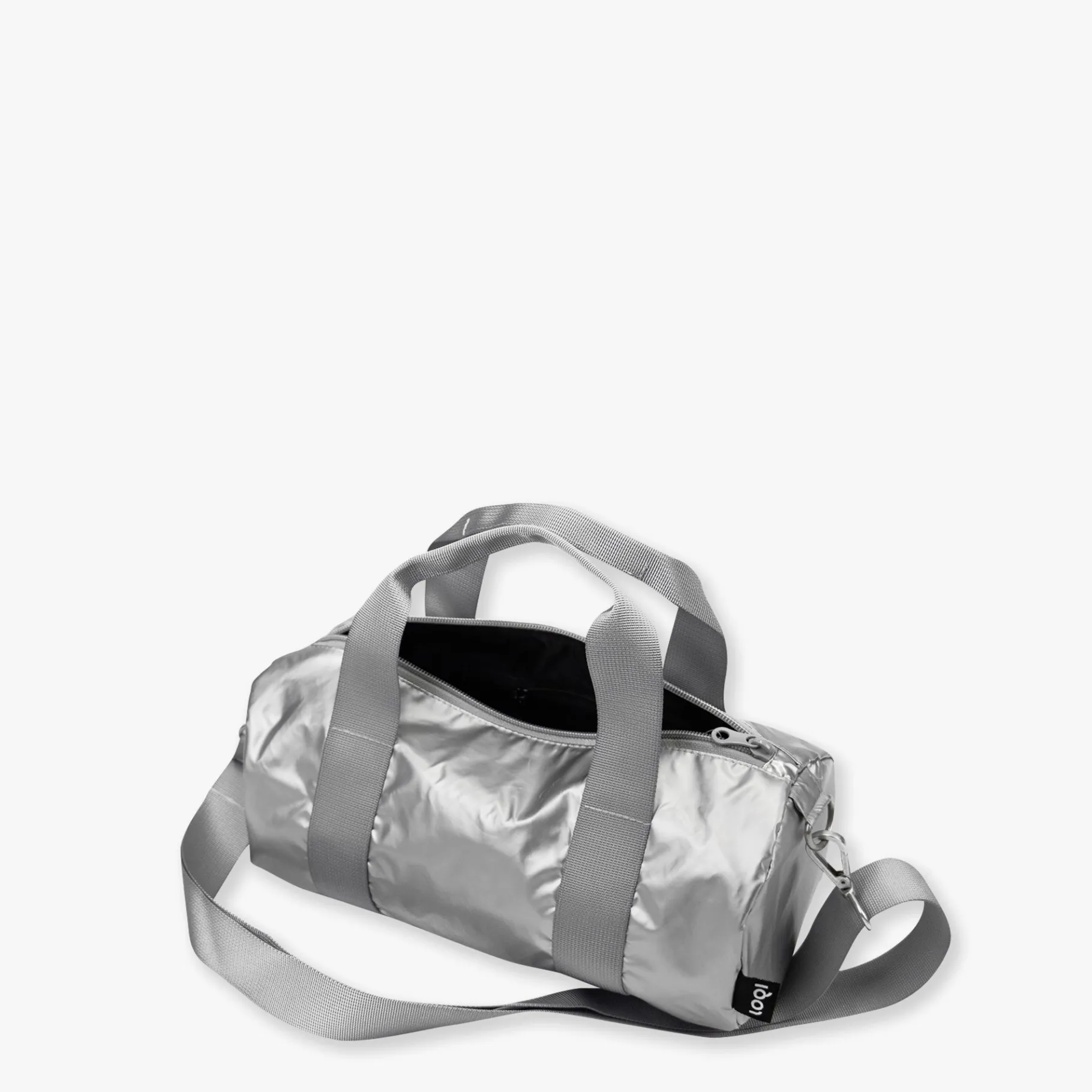 LOQI METALLIC Silberner mittelgroßer Weekender Best