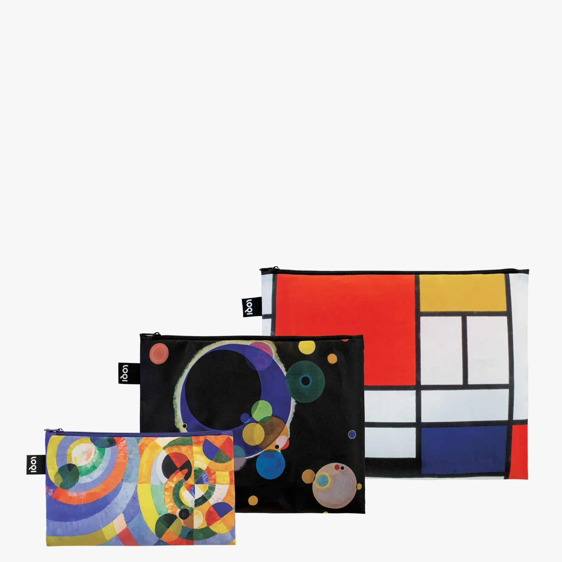 LOQI MONDRIAN, KANDINSKY, DELAUNAY Recycelte Reißverschlusstaschen Cheap