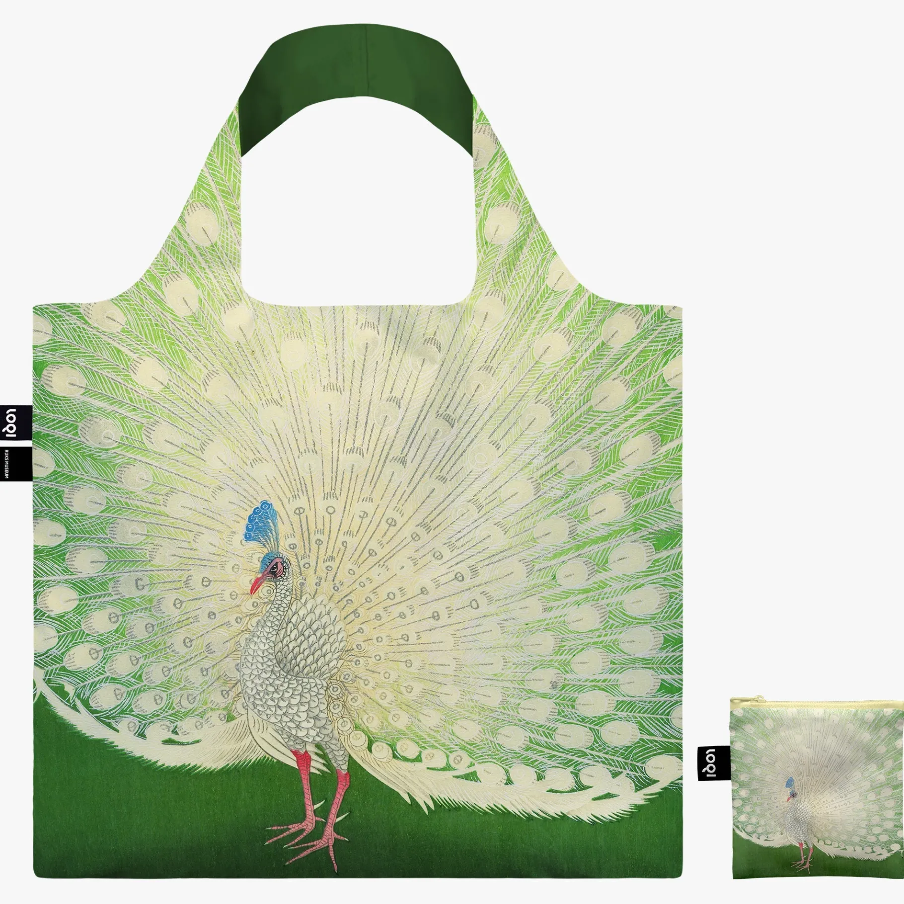 LOQI OHARA KOSON Recyclingtasche mit Pfauenmotiv Hot