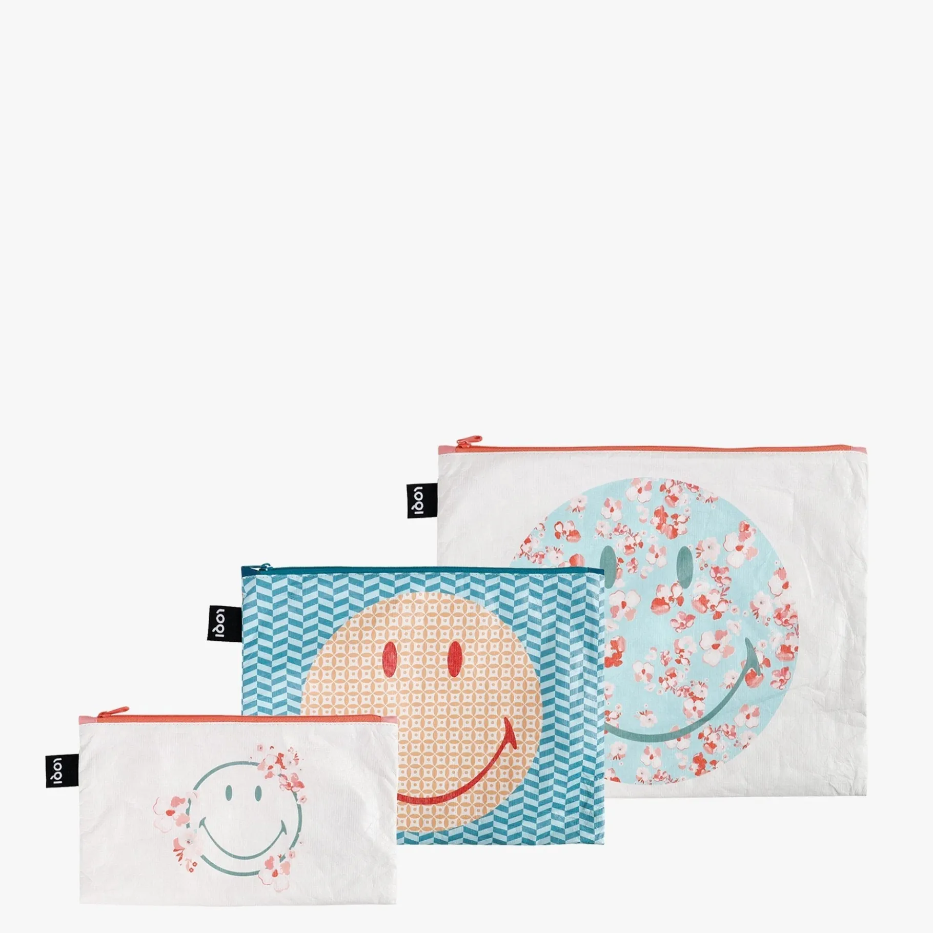 LOQI SMILEY TYVEK Blossom Reißverschlusstaschen Shop