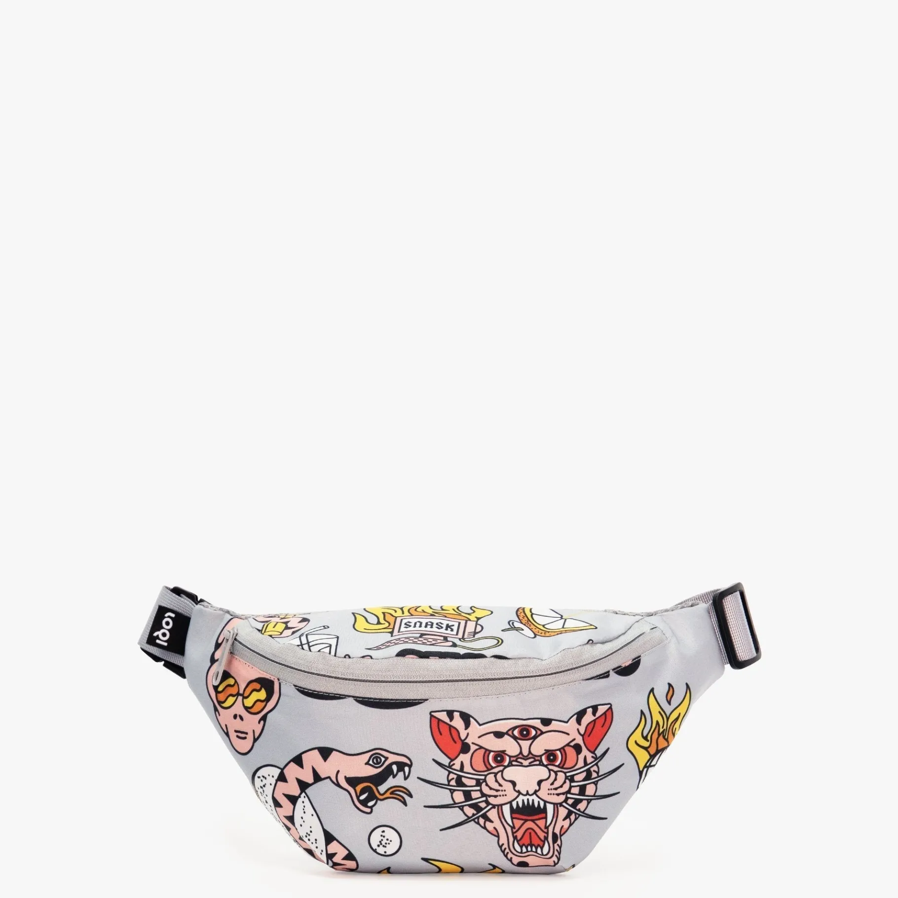 LOQI SNASK – Gürteltasche aus recyceltem Material in Tiger Snake Beer Grey Flash Sale
