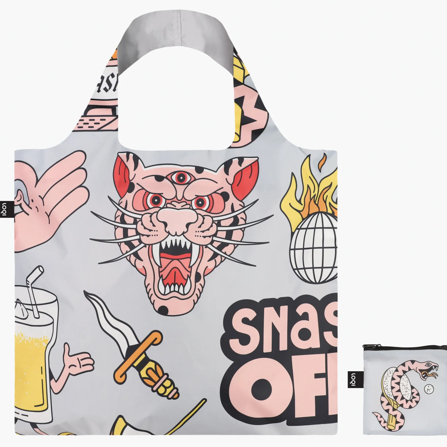 LOQI SNASK – Tigergraue Recyclingtasche Sale