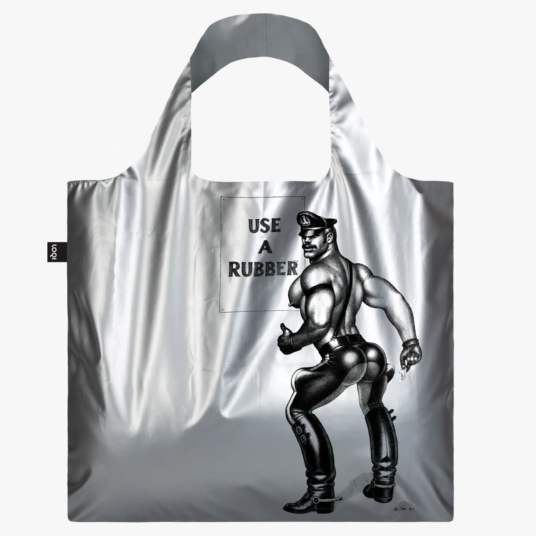 LOQI TOM OF FINLAND Verwenden Sie eine Gummi-Silber-Metallic-Tasche Shop