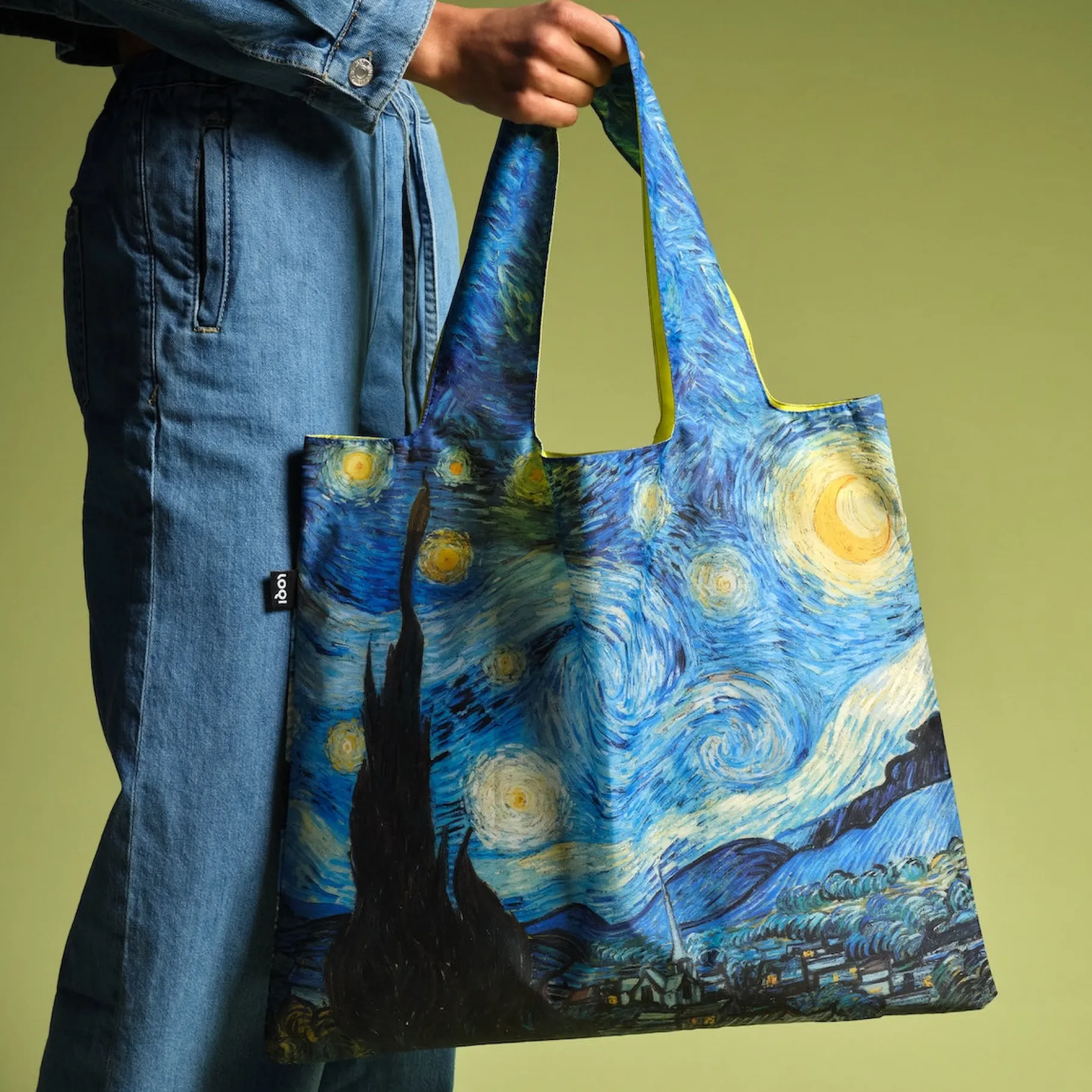 LOQI VINCENT VAN GOGH Sternennacht Neon Recyclingtasche Discount