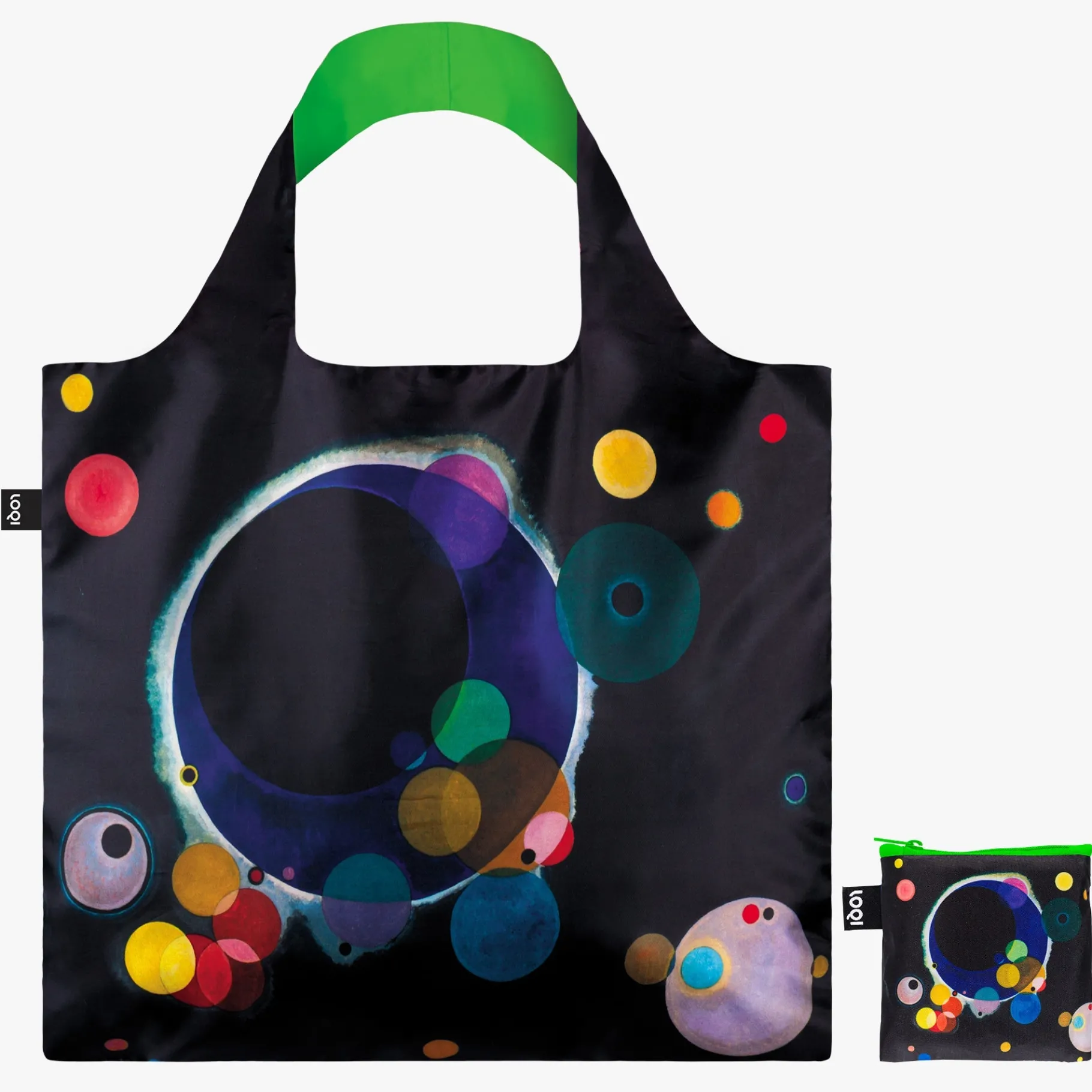 LOQI WASSILY KANDINSKY Mehrere Kreise Neon Recyclingtasche Best